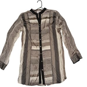 Valentina Monochrome Geometric Button-Down Shirt